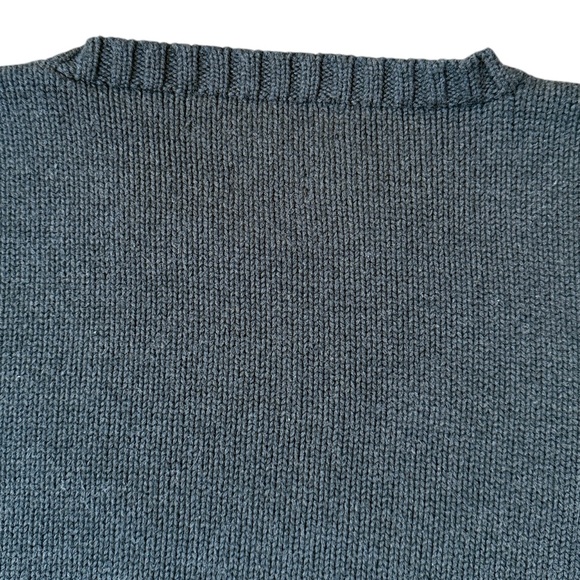 VTG 80s/90s Polo Ralph Lauren Cotton Crewneck Sweater Navy Blue Hong Kong Largea - Picture 10 of 11